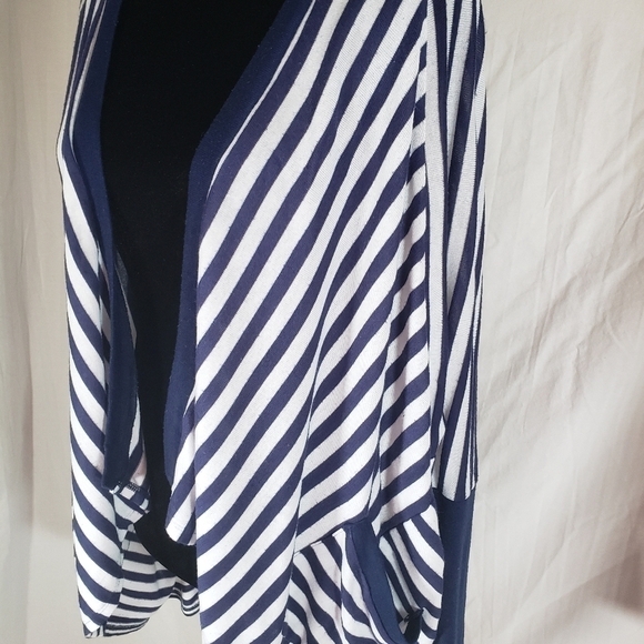Jessica Simpson Maternity Navy And White Striped Cardigan With Pockets Sz S/M - Picture 4 of 10